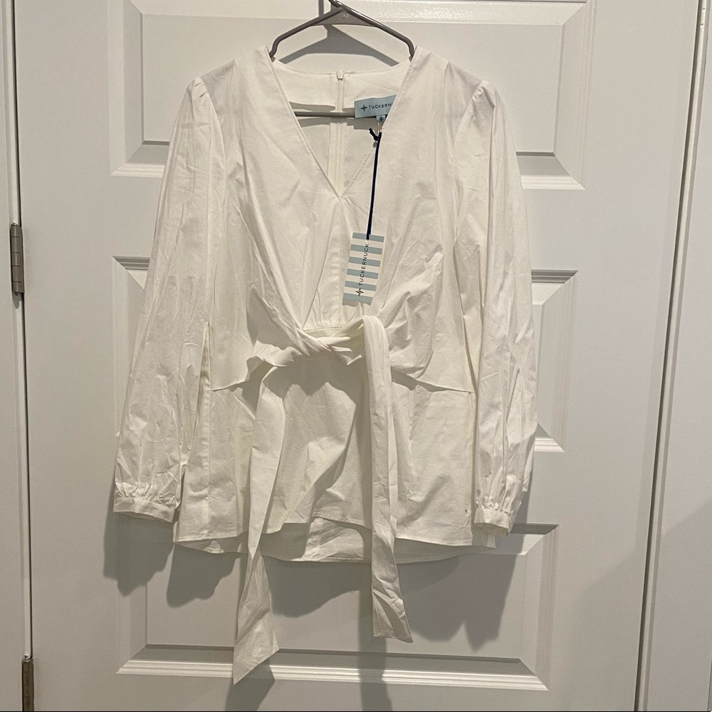 Tuckernuck White Wrap Blouse NWOT